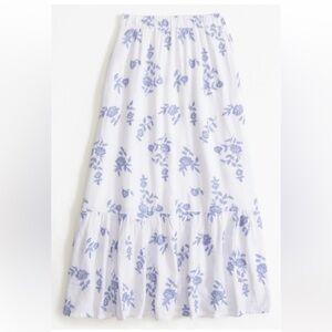 NWT Abercrombie & Fitch Linen-Blend Embroidered Maxi Skirt